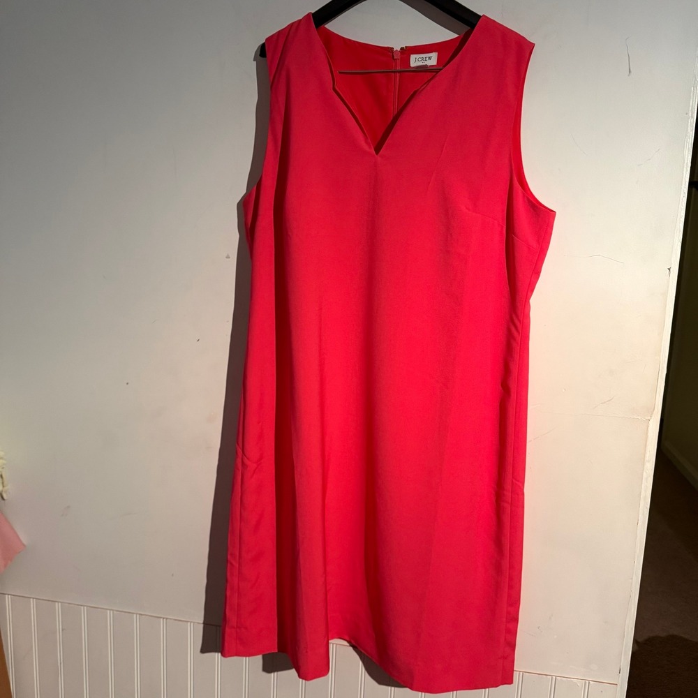 J.Crew Size 14 Sleeveless Pink Shift Dress Career Classic Minimalist NWT